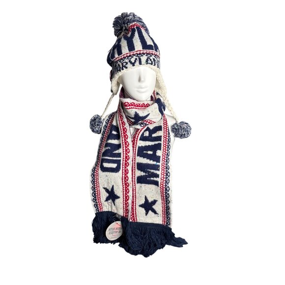 Robin Ruth Maryland Knit Hat & Scarf Set Adult Unisex NWT - Picture 1 of 11